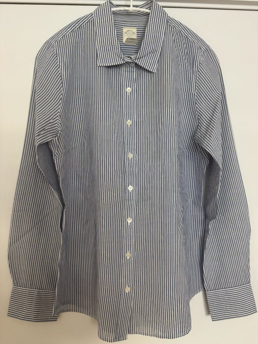 J.Crew "The Perfect Shirt" in Blue and White Stripe